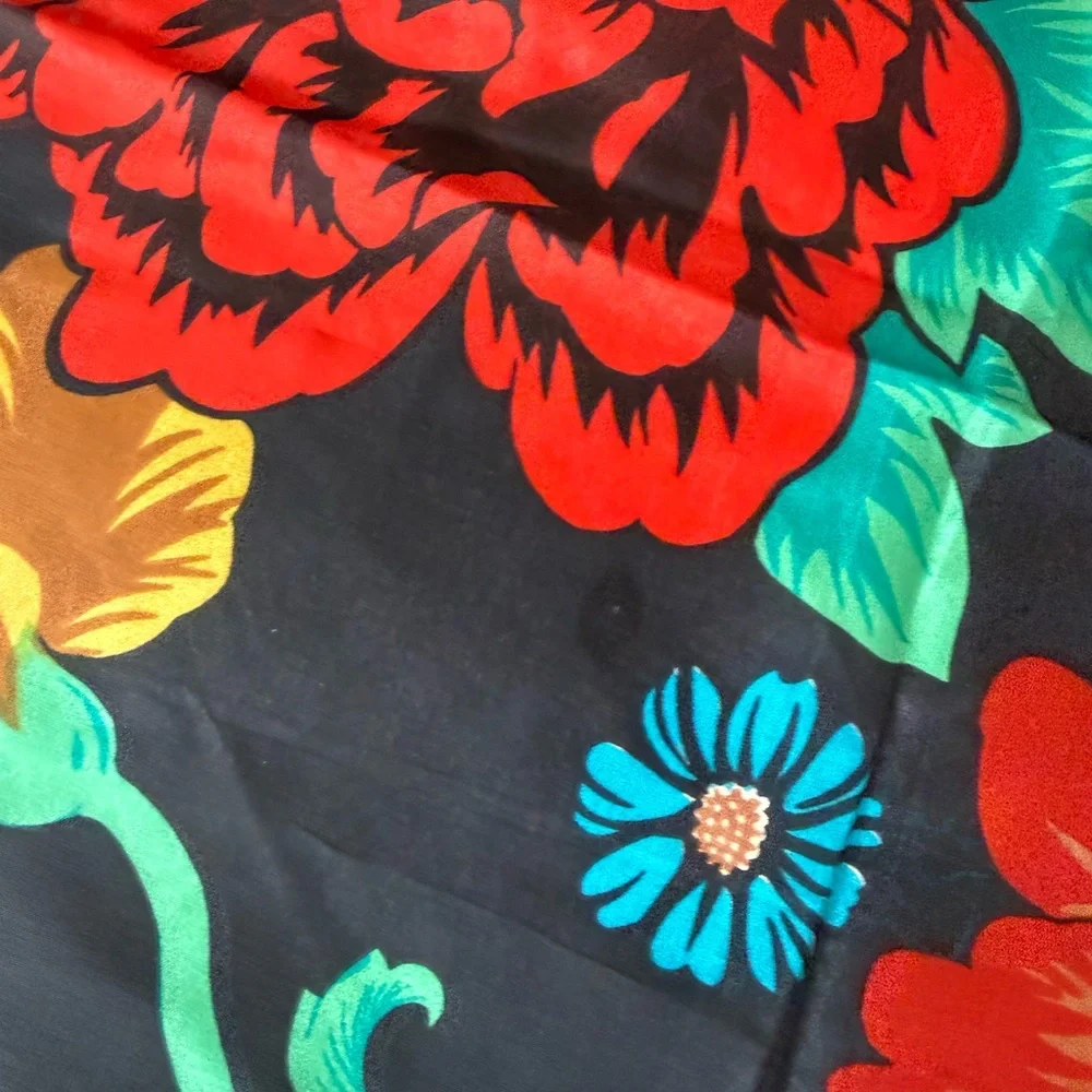 Lot of 5 Vintage Multicolor Floral Silk Striped Scarves Set Echo Flower Spring